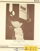 Reid Bros.-Reid 618V, 2-B Surface Grinder, Instructions and Parts Manual 1950-2-B-618V-04